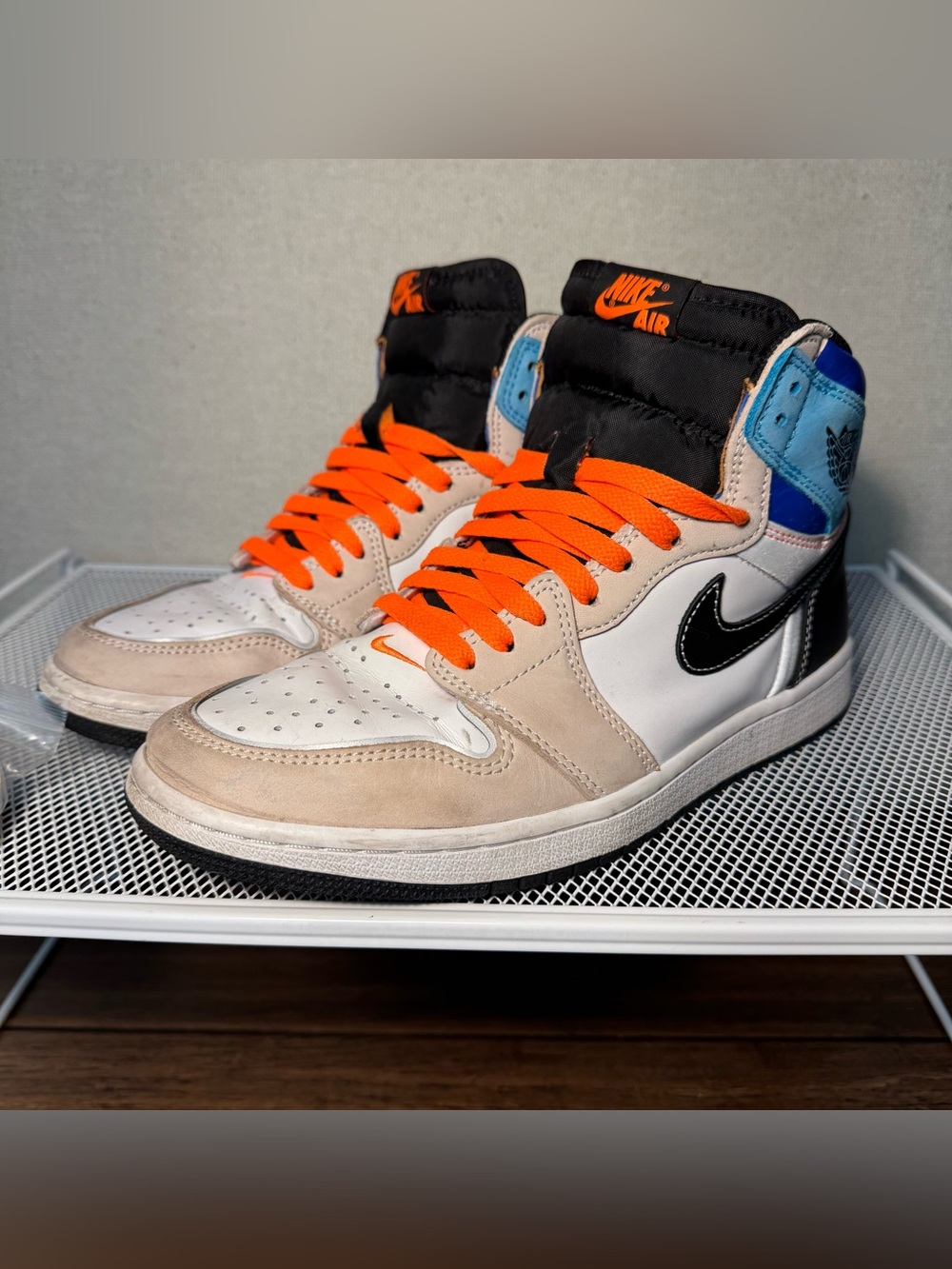 Nike Air Jordan 1 High OG Prototype DC6515-100 White Black Blue Gray Size 8.5